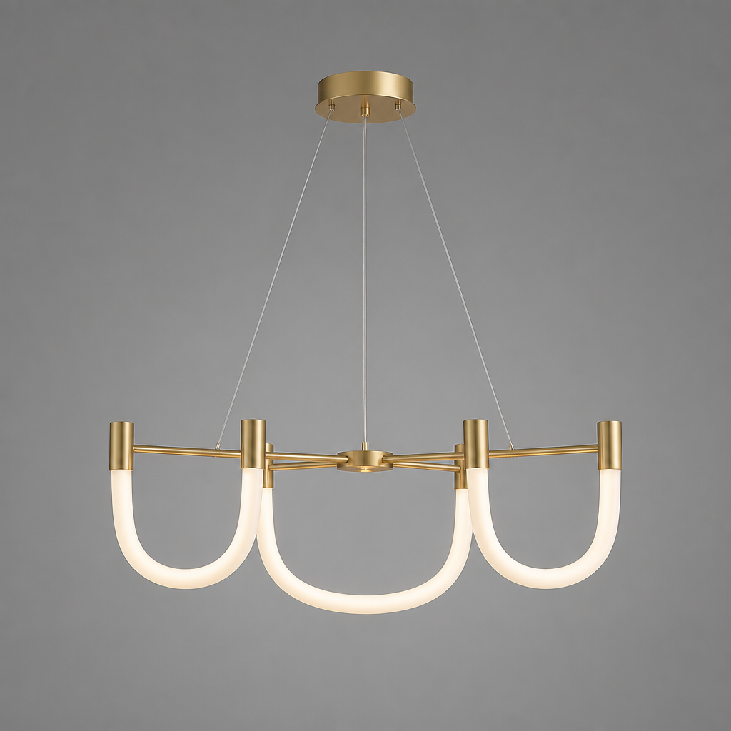 Scandinavian Iron & Acrylic LED U-Shaped Chandelier