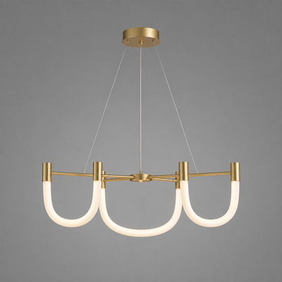 Scandinavian Iron & Acrylic LED U-Shaped Chandelier