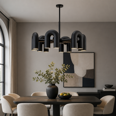 Scandinavian Iron & Acrylic LED U-Shaped Chandelier