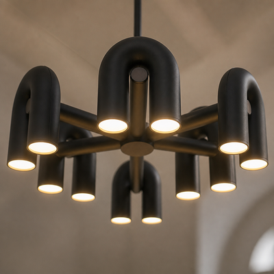 Scandinavian Iron & Acrylic LED U-Shaped Chandelier