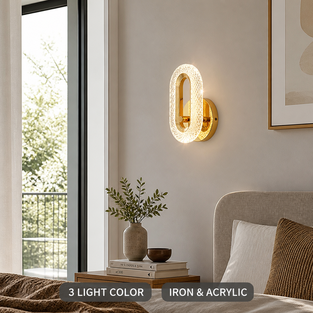 Scandinavian Iron & Acrylic LED Wall Sconce