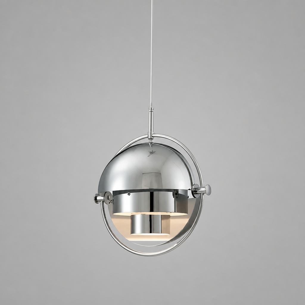 Scandinavian Iron & Glass LED Single-Bulb Pendant Light