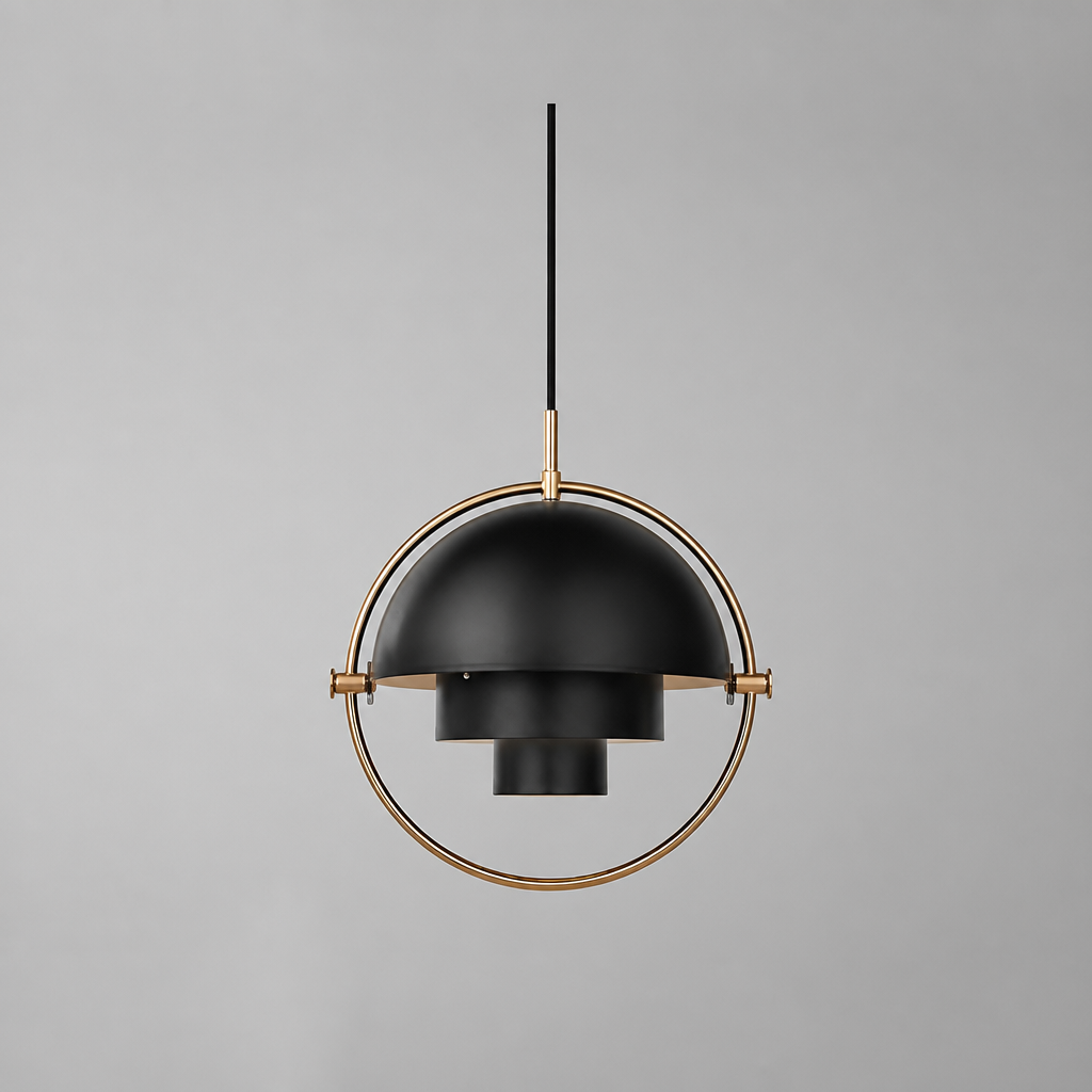 Scandinavian Iron & Glass LED Single-Bulb Pendant Light