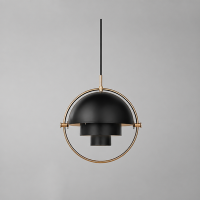 Scandinavian Iron & Glass LED Single-Bulb Pendant Light