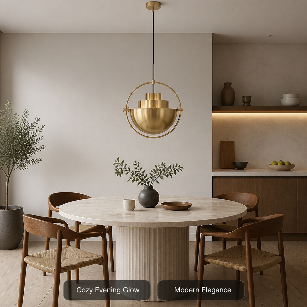 Scandinavian Iron & Glass LED Single-Bulb Pendant Light