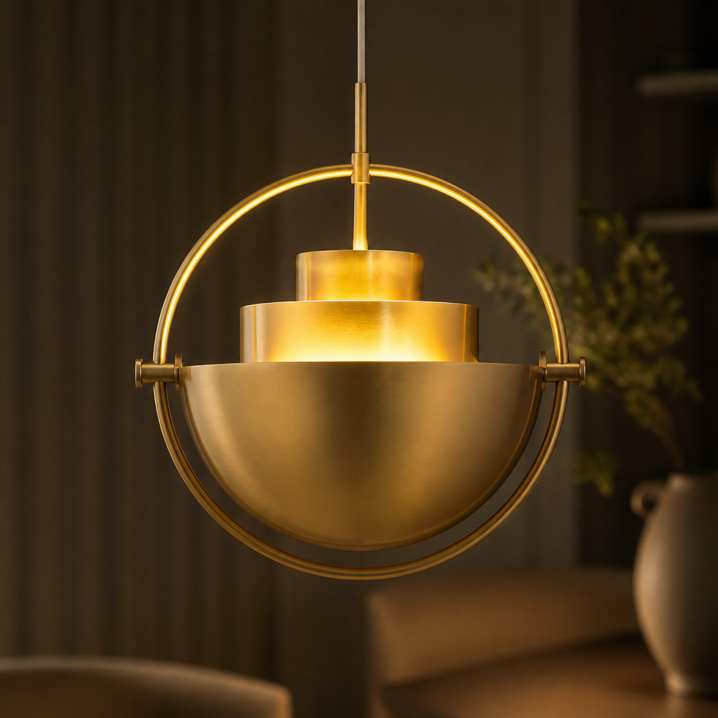Scandinavian Iron & Glass LED Single-Bulb Pendant Light