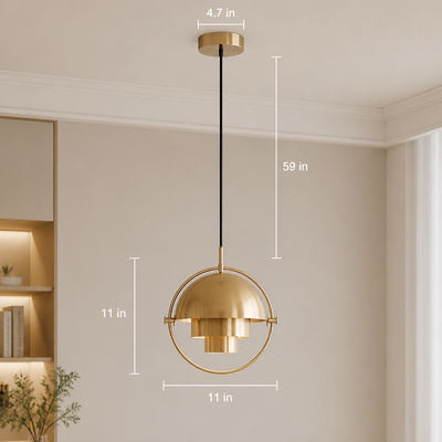Scandinavian Iron & Glass LED Single-Bulb Pendant Light