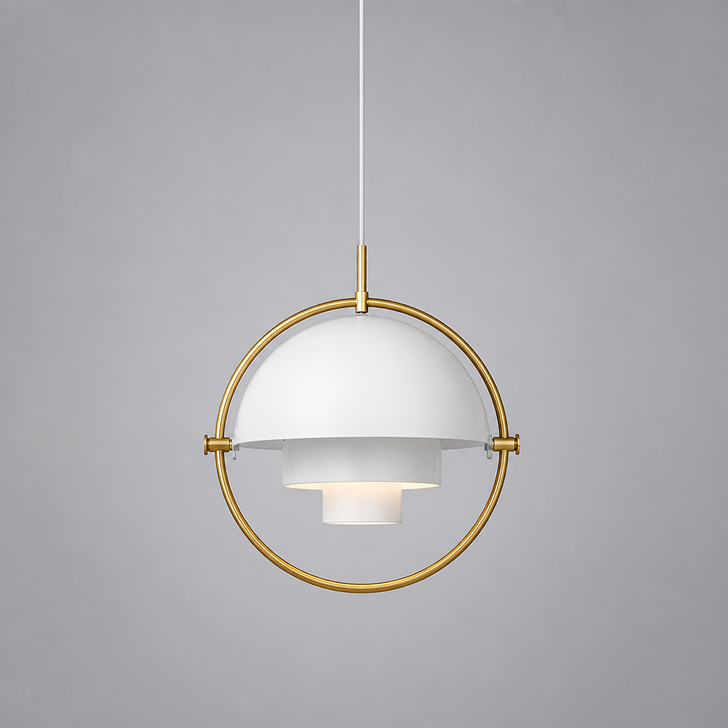 Scandinavian Iron & Glass LED Single-Bulb Pendant Light