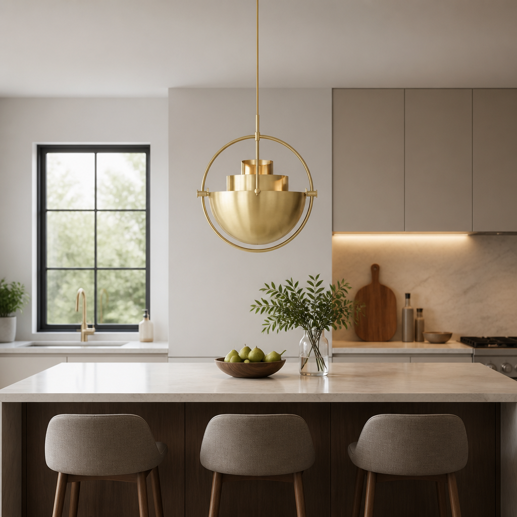 Scandinavian Iron & Glass Pendant Light