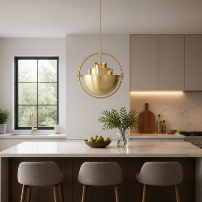 Scandinavian Iron & Glass Pendant Light