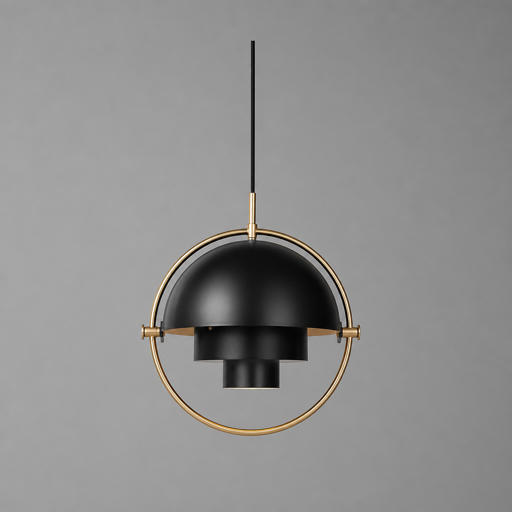 Scandinavian Iron & Glass Pendant Light