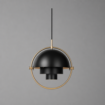 Scandinavian Iron & Glass Pendant Light