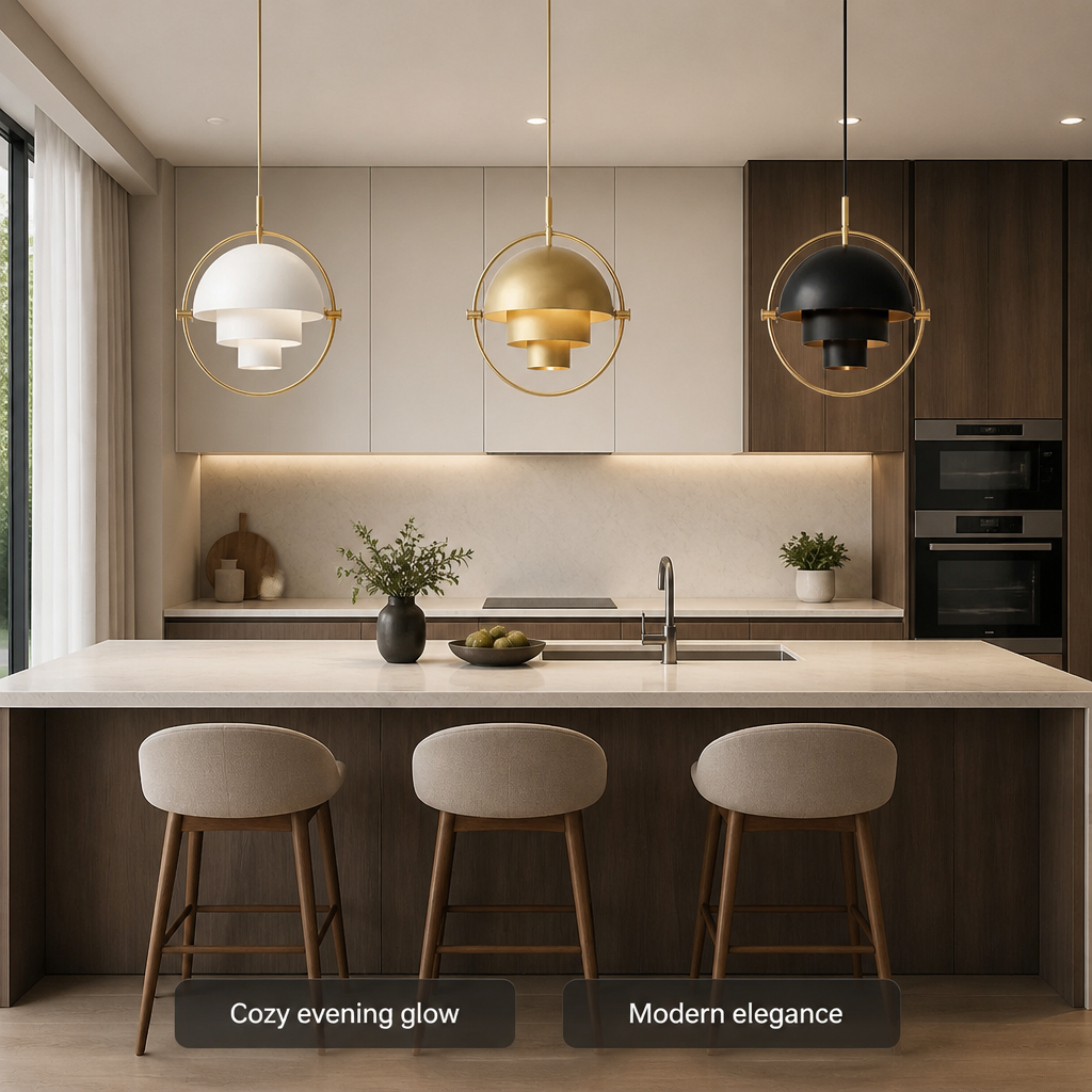Scandinavian Iron & Glass Pendant Light