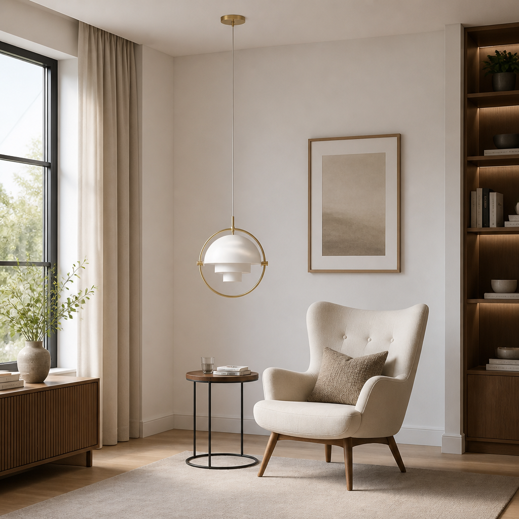 Scandinavian Iron & Glass Pendant Light