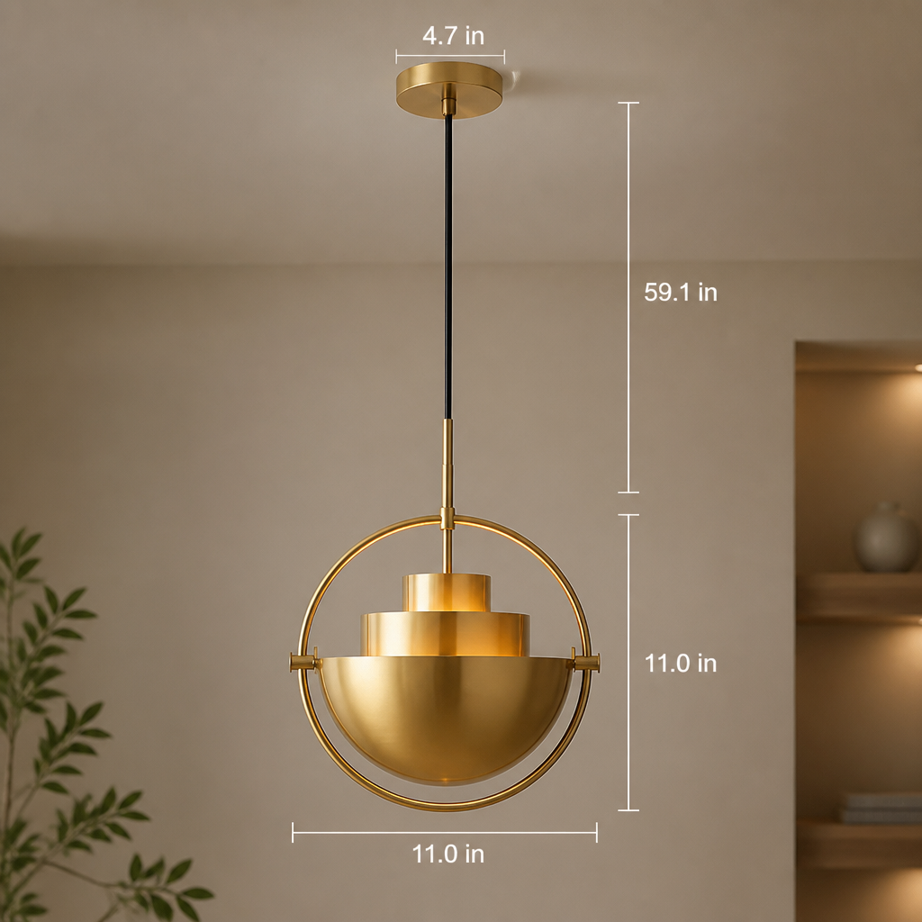 Scandinavian Iron & Glass Pendant Light