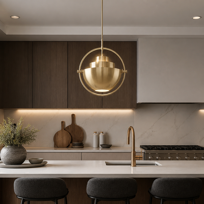 Scandinavian Iron & Glass Pendant Light