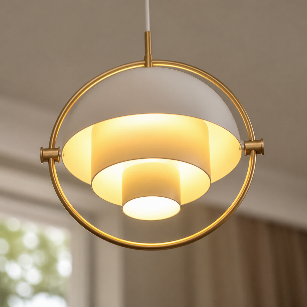 Scandinavian Iron & Glass Pendant Light