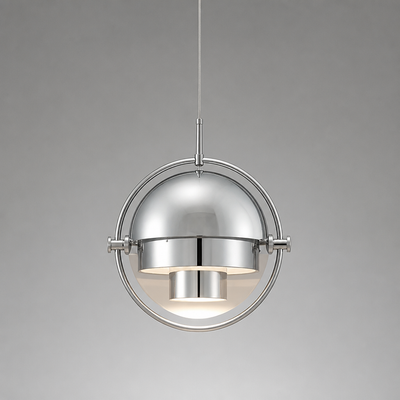 Scandinavian Iron & Glass Rotating Globe Pendant Light