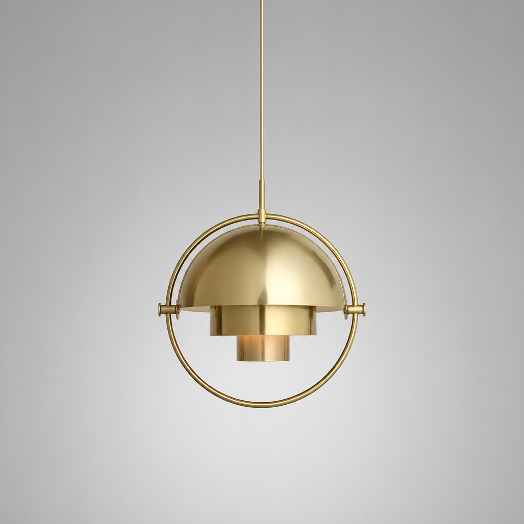 Scandinavian Iron & Glass Rotating Globe Pendant Light
