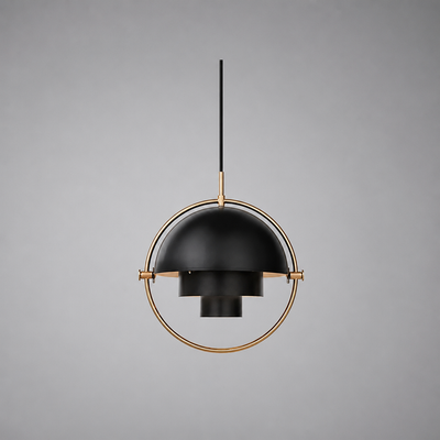 Scandinavian Iron & Glass Rotating Globe Pendant Light