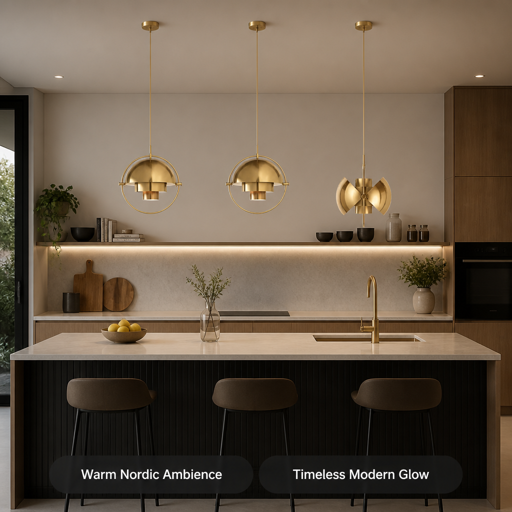 Scandinavian Iron & Glass Rotating Globe Pendant Light