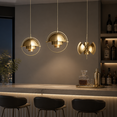 Scandinavian Iron & Glass Rotating Globe Pendant Light
