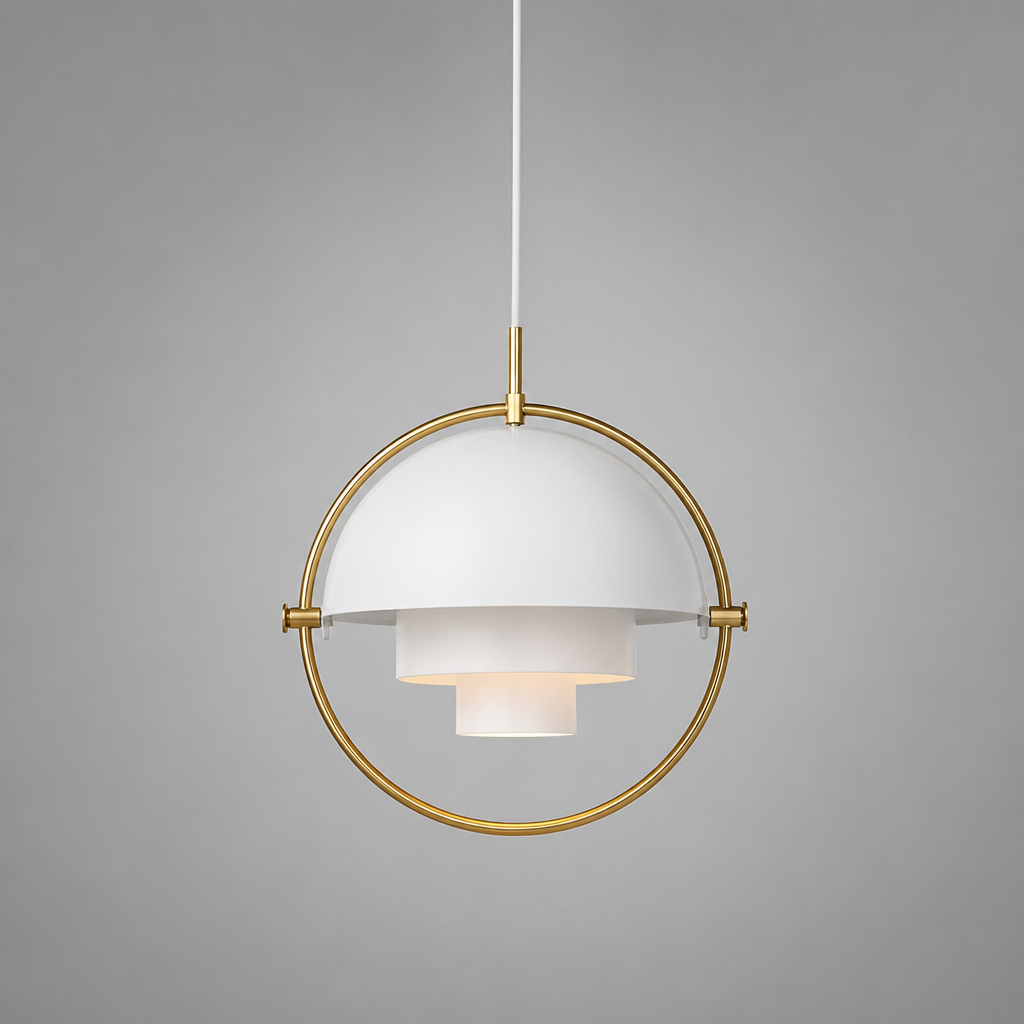 Scandinavian Iron & Glass Rotating Globe Pendant Light