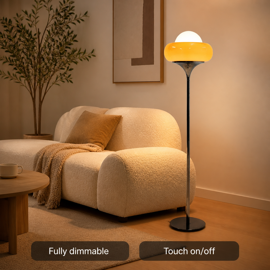 Scandinavian Iron LED Egg Tart Floor Lamp