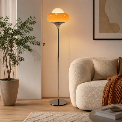 Scandinavian Iron LED Egg Tart Floor Lamp