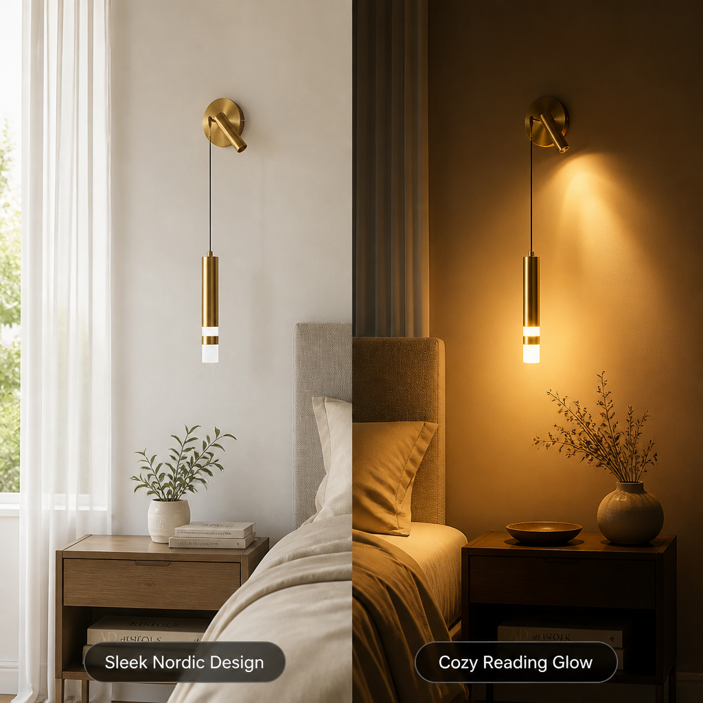 Scandinavian Iron LED Reading Spot Wall Sconce