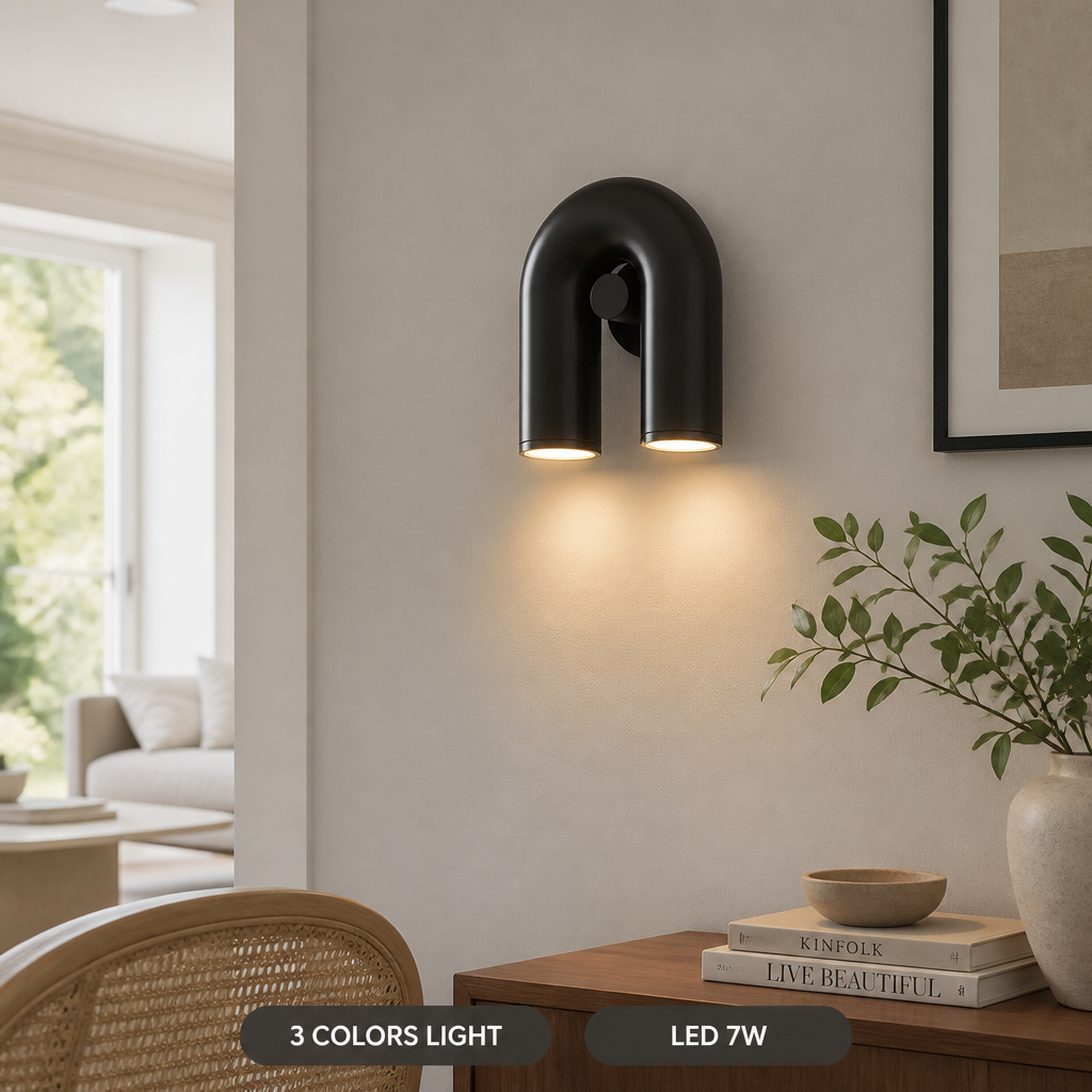 Scandinavian Iron LED U-Shaped Wall Sconce