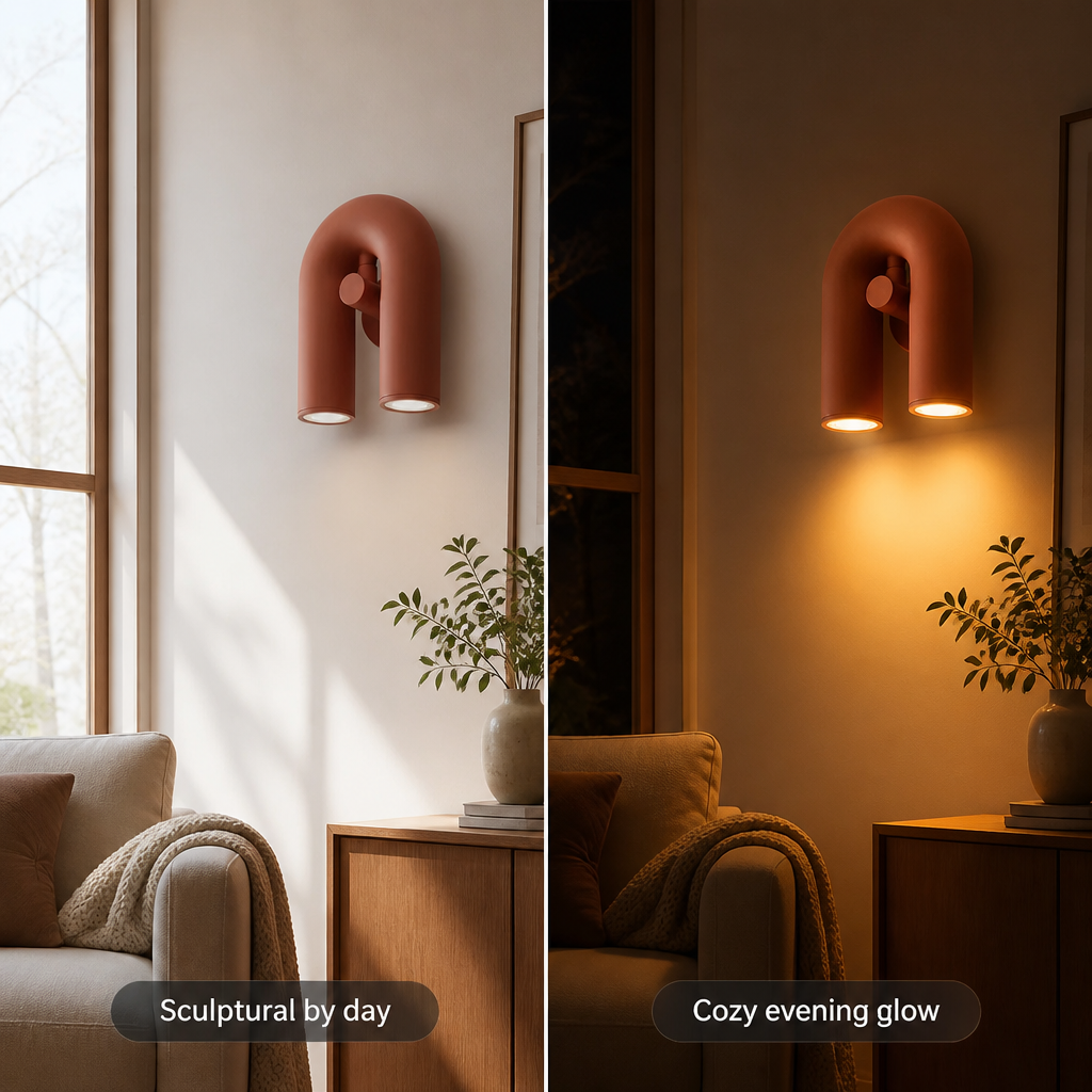 Scandinavian Iron LED U-Shaped Wall Sconce