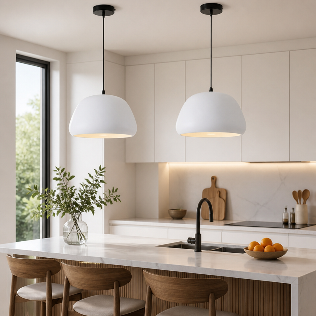 Scandinavian Iron Semi-Circular Pendant Light