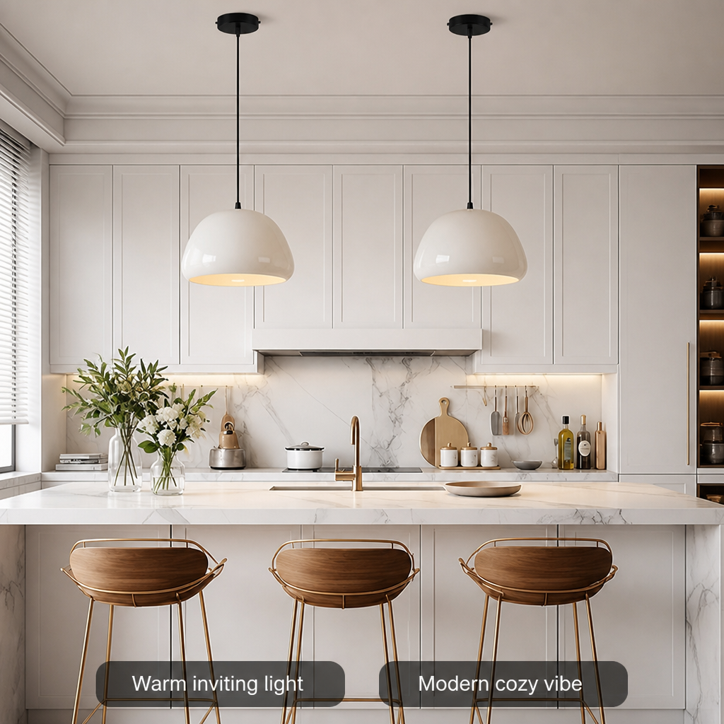 Scandinavian Iron Semi-Circular Pendant Light