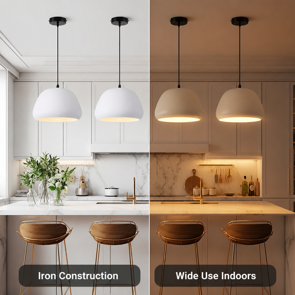 Scandinavian Iron Semi-Circular Pendant Light
