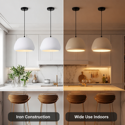 Scandinavian Iron Semi-Circular Pendant Light
