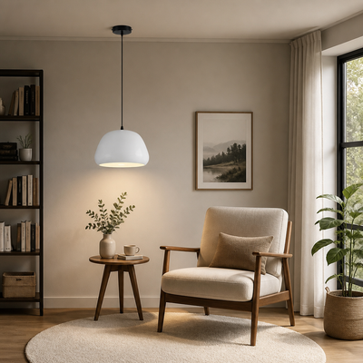 Scandinavian Iron Semi-Circular Pendant Light