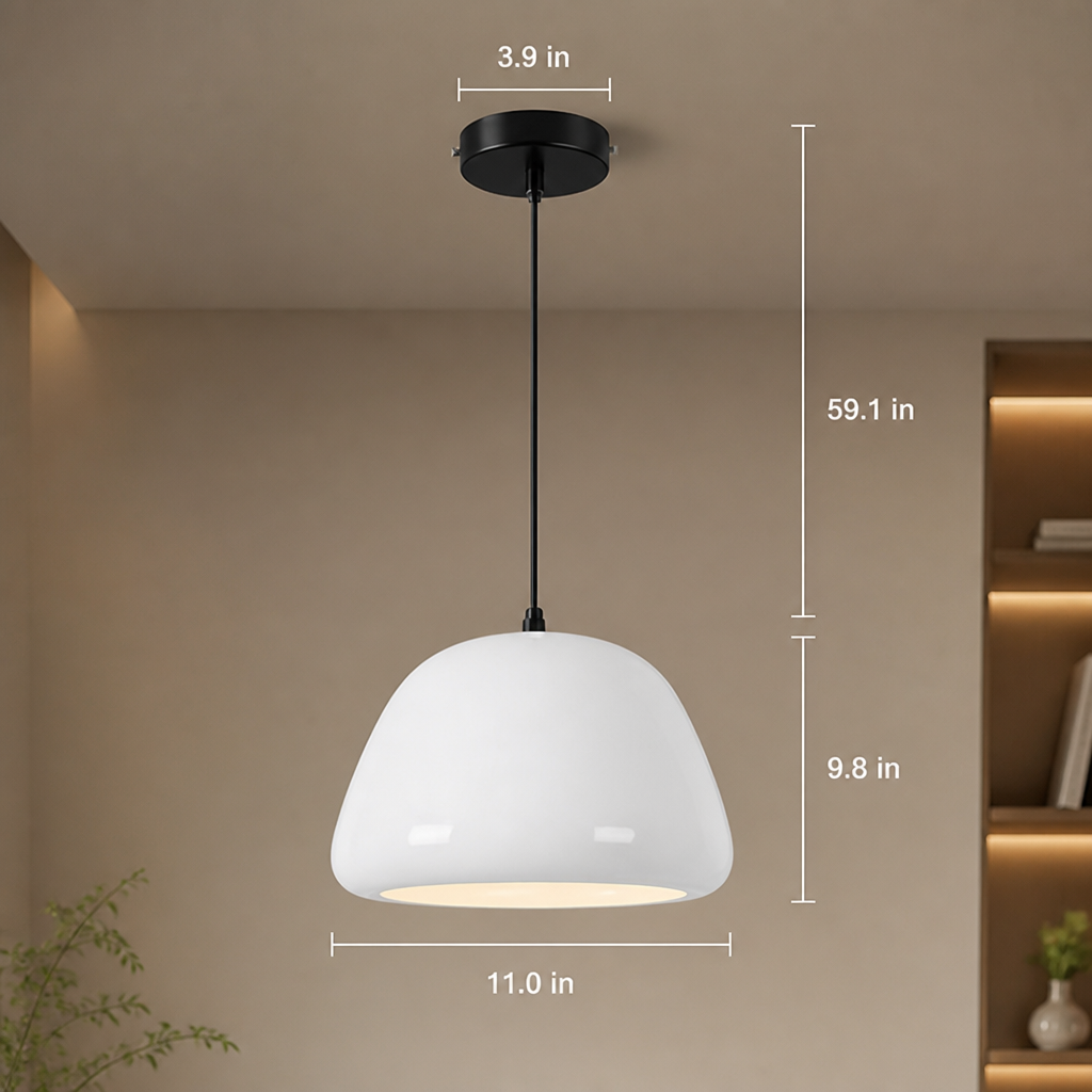 Scandinavian Iron Semi-Circular Pendant Light