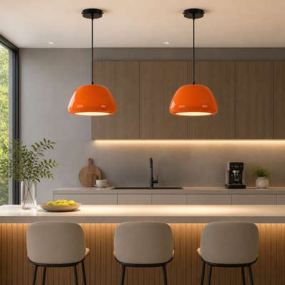 Scandinavian Iron Semi-Circular Pendant Light