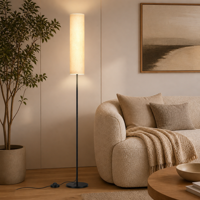 Scandinavian Linen LED Floor Lamp