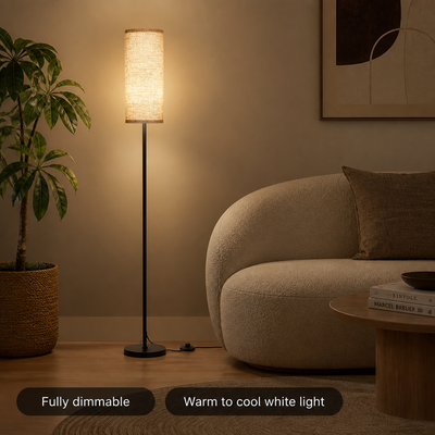 Scandinavian Linen LED Floor Lamp