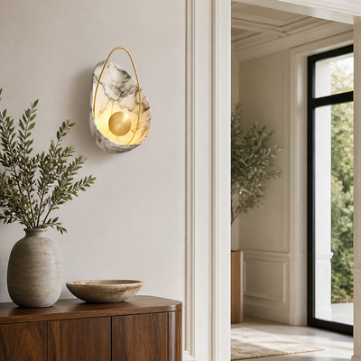 Scandinavian Marble LED 3-Color Changeable Wall Sconce