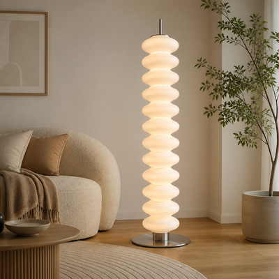 Scandinavian Marble LED Gourd Shade Floor Lamp