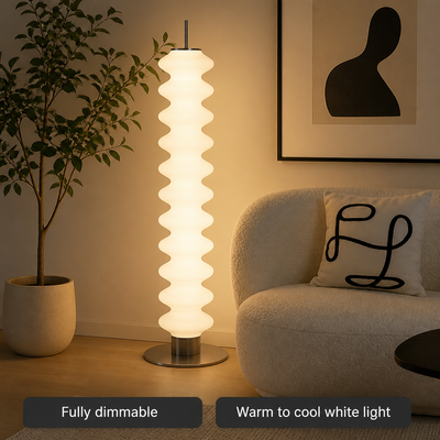 Scandinavian Marble LED Gourd Shade Floor Lamp