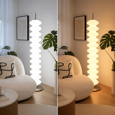 Scandinavian Marble LED Gourd Shade Floor Lamp