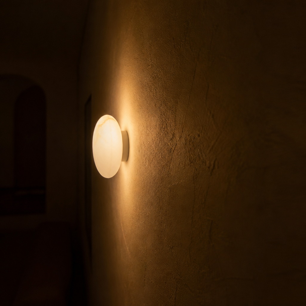 Scandinavian Marble LED Round Wall Sconce
