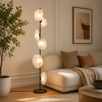 Scandinavian Metal & Glass LED Floor Lamp