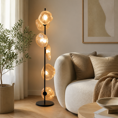 Scandinavian Metal & Glass LED Floor Lamp