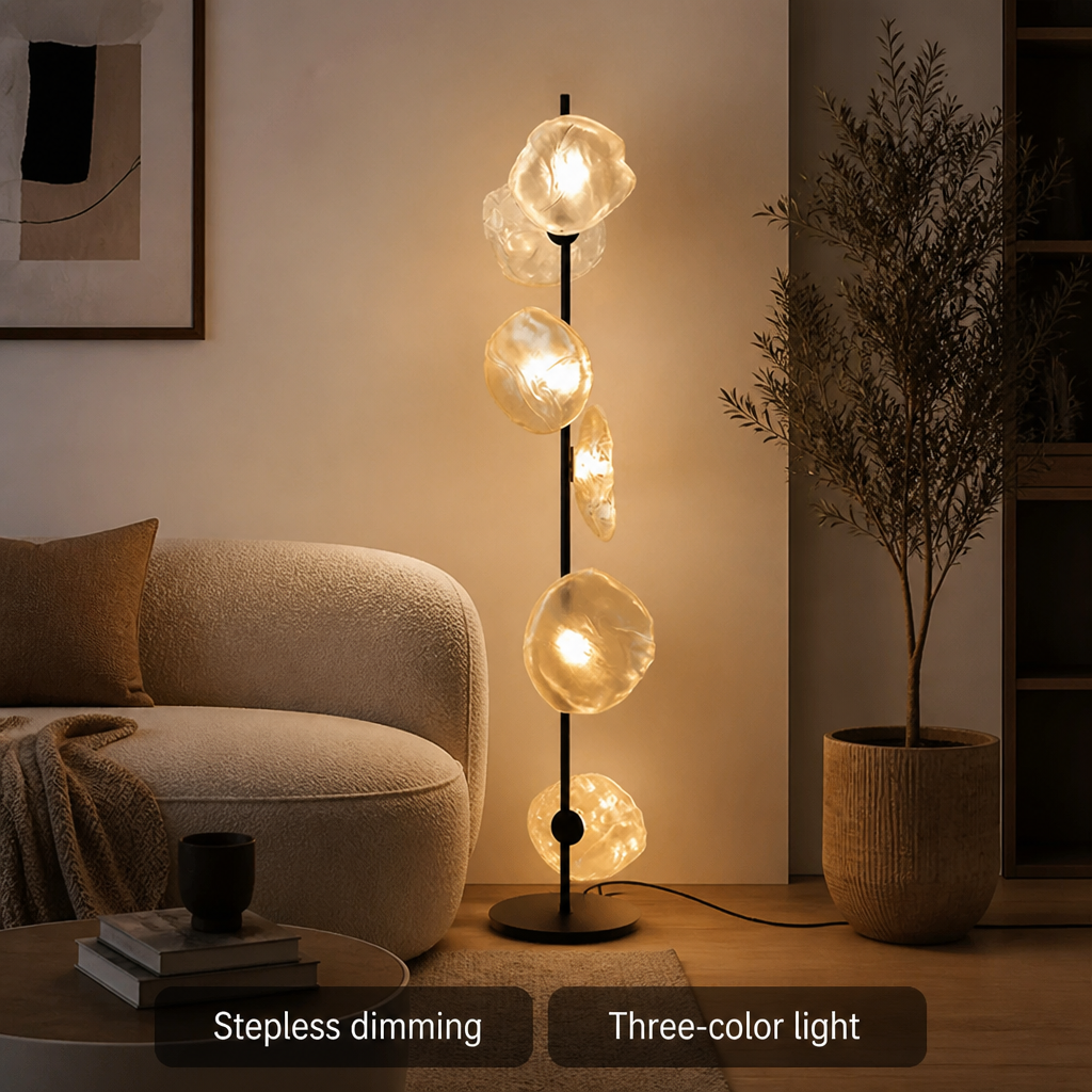Scandinavian Metal & Glass LED Floor Lamp