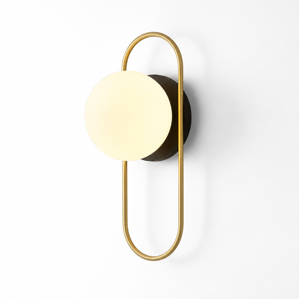 Scandinavian Metal & Glass LED Globe Wall Sconce